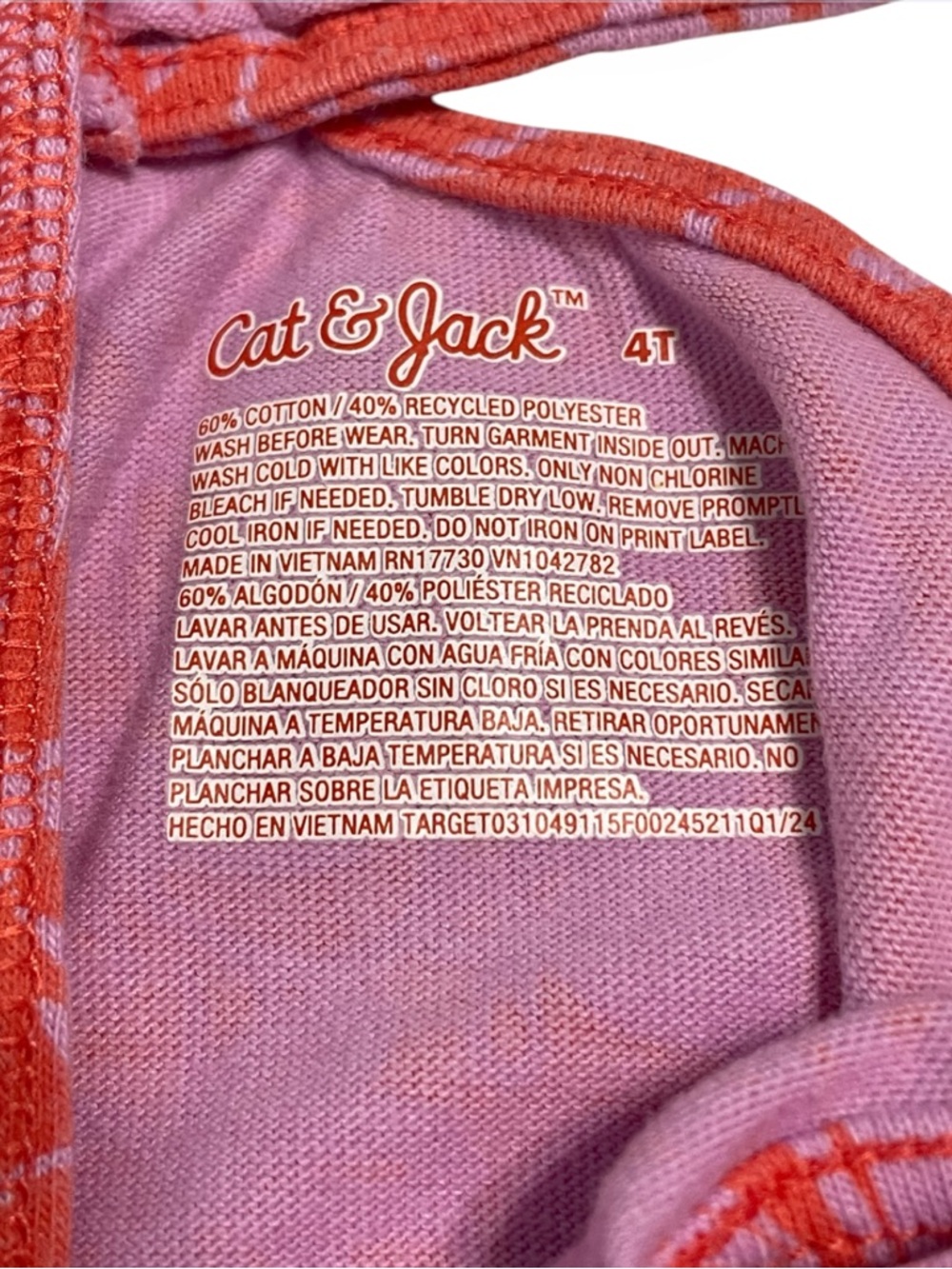 Cat & Jack Pink and Coral Floral Girls' Romper - Picture 7 of 7